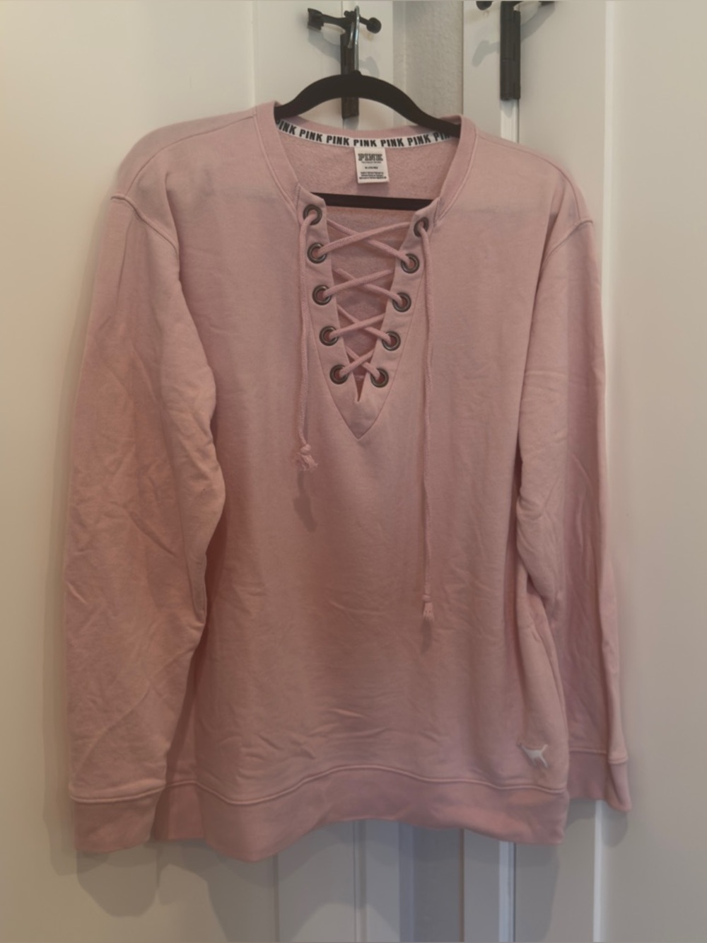 PINK Victoria's Secret Lace-Up Pullover Sweatshirt